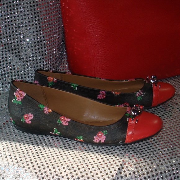 ❤️‍🔥COACH LEILA Brand New. Q9085 WOMENS FLORAL DESIGNER FLATS - Picture 3 of 8